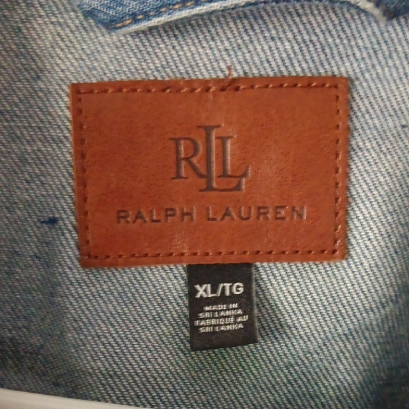 Ralph Lauren Patchwork Provence Wash Blue Denim Jacket with big Logo - Picture 6 of 16